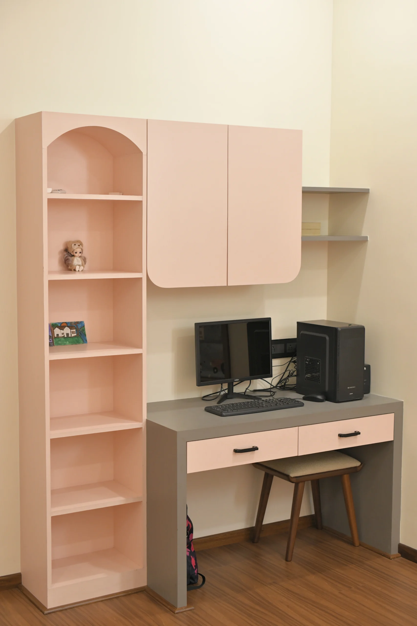 interior designer in banglore | pastel pink cabinetry